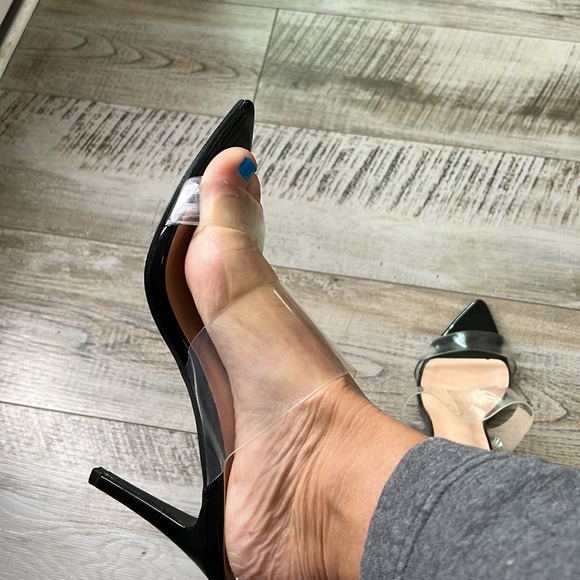Black stiletto heel w transparent straps - Picture 8 of 11